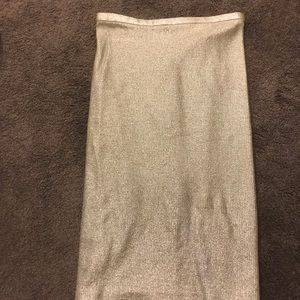 DVF silver pencil skirt